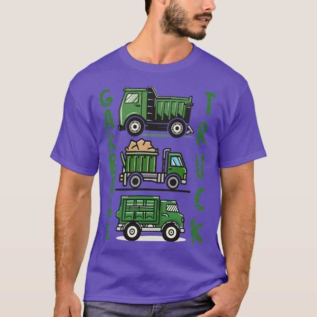 Camiseta Three Green Garbage Truck (Anverso)