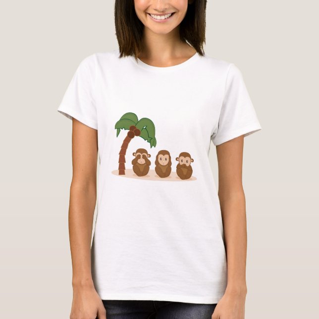 Camiseta Three little monkeys - três macaquinhos (Anverso)