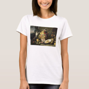 Camiseta Three Monkeys Stealing Fruit (oil on canvas)