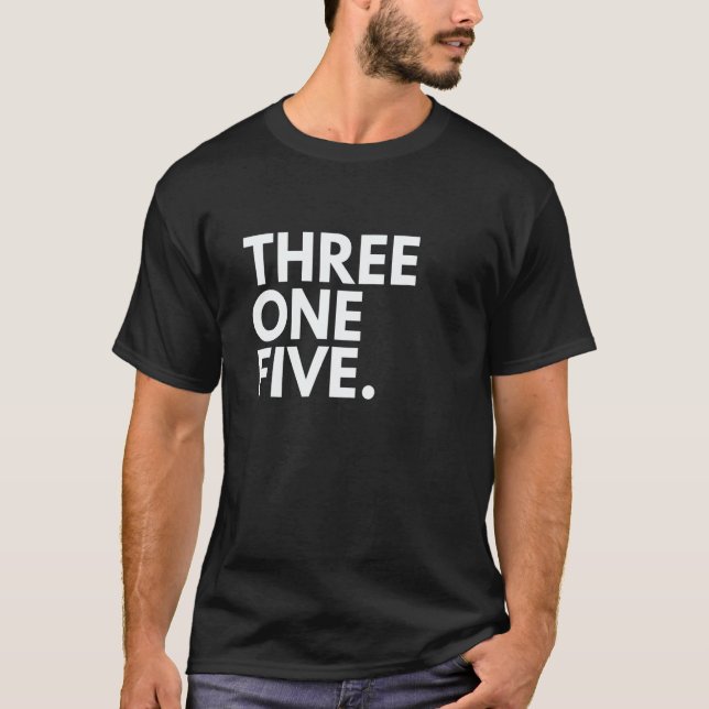 Camiseta THREE ONE FIVE Area Code 315 Syracuse NY New York  (Anverso)