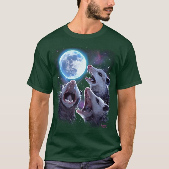 Camiseta Three Opossums Howling at the Moon Funny Possum vi (Anverso)