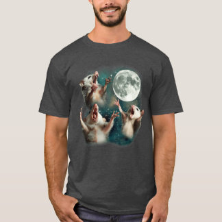 Camiseta Three Possum Moon 3 Opossum Funny Weird Cursed Mem