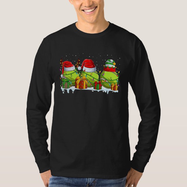 Camiseta Three Tennis Ball Santa ELF Reindeer Christmas Lig (Anverso)