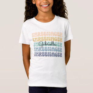 Camiseta Threenager, 3rd Birthday, Birthday Toddler Name
