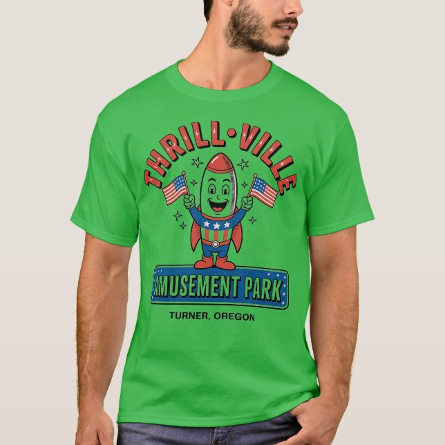 Camiseta Thrillville USA Turner, Oregon Retro 1980 (Anverso)