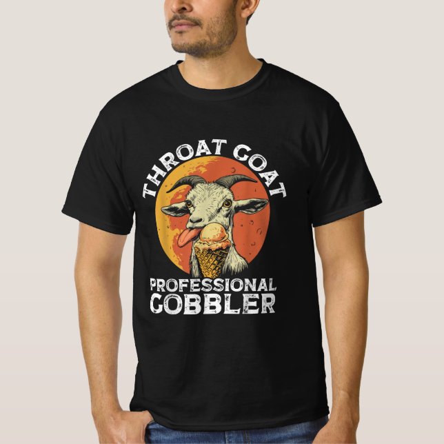 Camiseta Throat Goat Profesional Gobbler Alult Humor Gracio (Anverso)