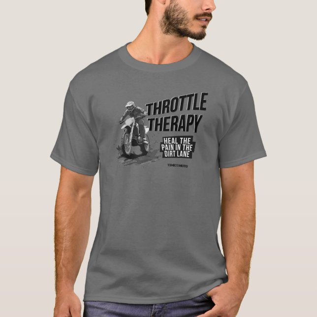 Camiseta Throttle Therapy Dirt Bike T-Shirt Grey (Anverso)