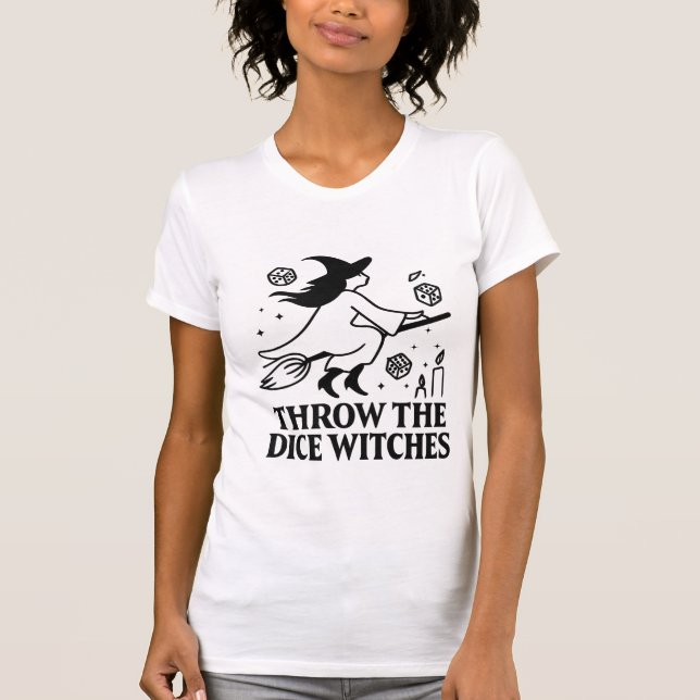 Camiseta Throw The Dice Witches Halloween Spooky Gamer (Anverso)