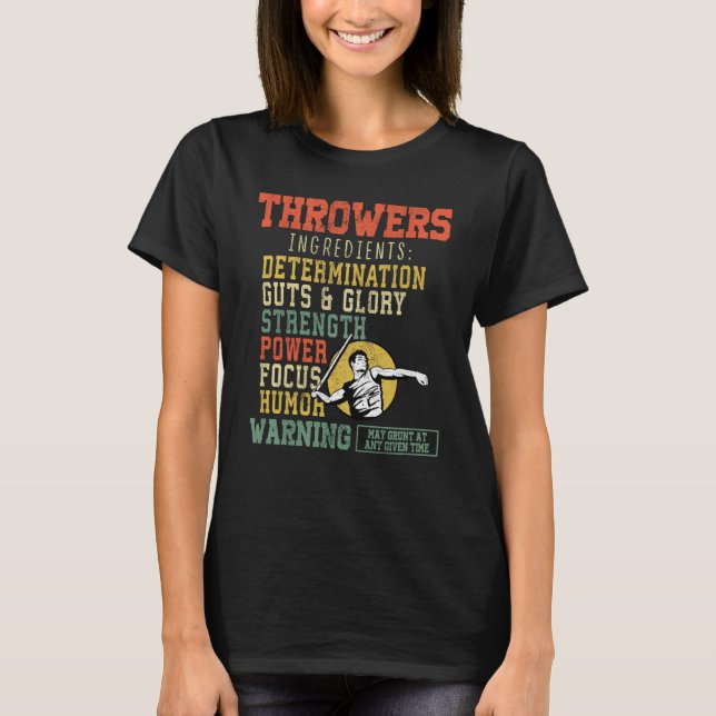 Camiseta Throwers ingredients throw javelin throwing tack a (Anverso)