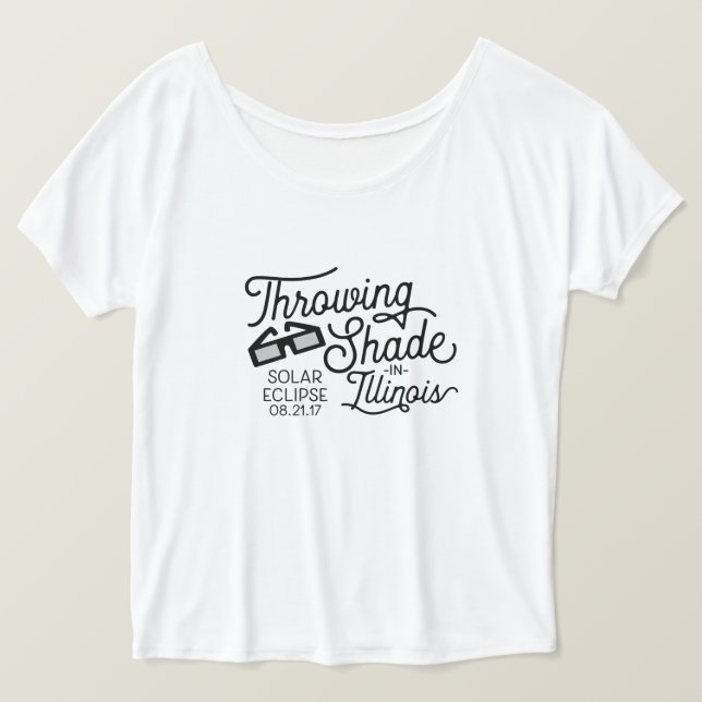 Camiseta Throwing Shade in Illinois Solar Eclipse (Anverso del diseño)