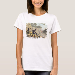 Camiseta Throwing the Spear, aborigines hunting birds from