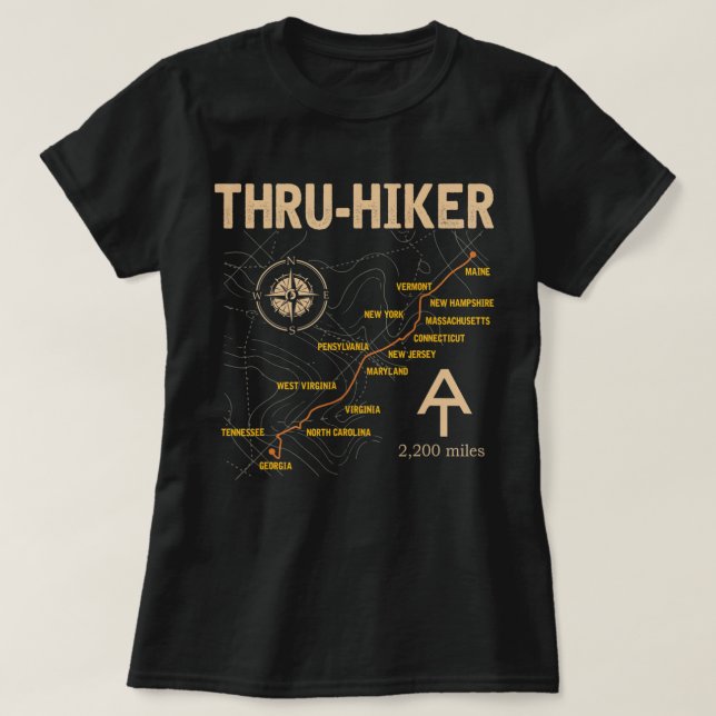 Camiseta Thruh Hiker Appalachian Trail Hiking  (Diseño del anverso)