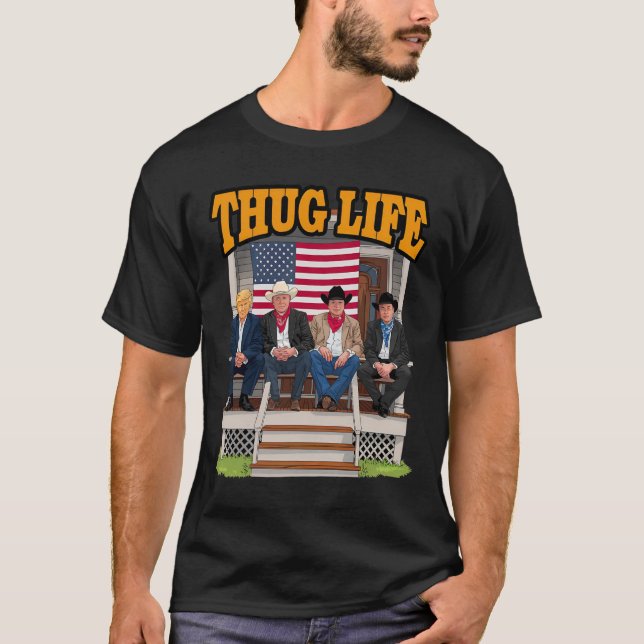 Camiseta Thug Life Trump Vance Kennedy Elon Shirt (Anverso)