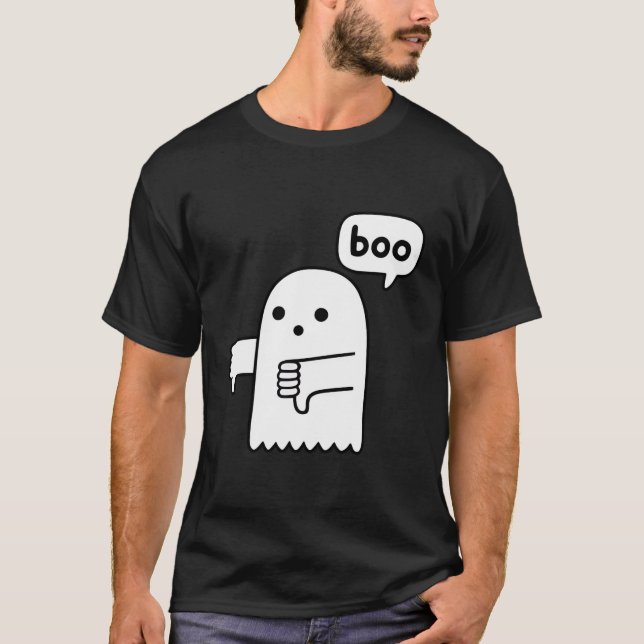 Camiseta Thumbdown Ghost Gritando Desaprobación De Boo (Anverso)
