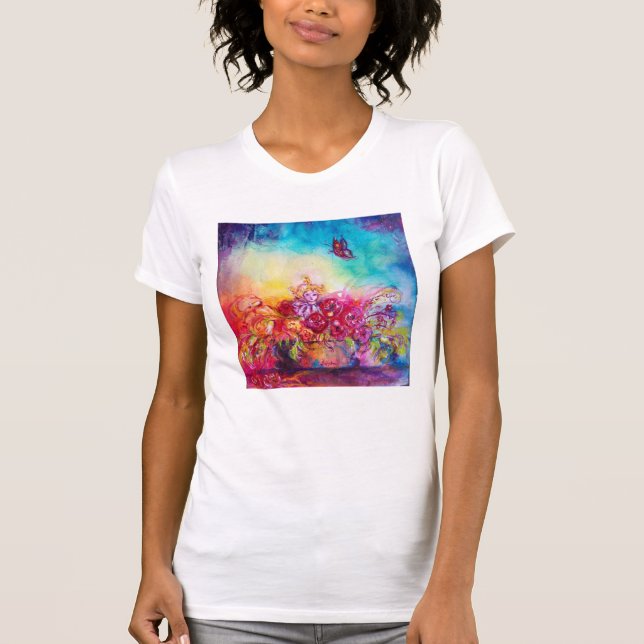 CAMISETA THUMBELINA, BAÑERA DE FLORES Y MARIPOSA (Anverso)