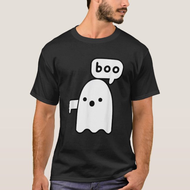 Camiseta Thumbs Down Ghost Screaming Boo Disapproval Ghost  (Anverso)