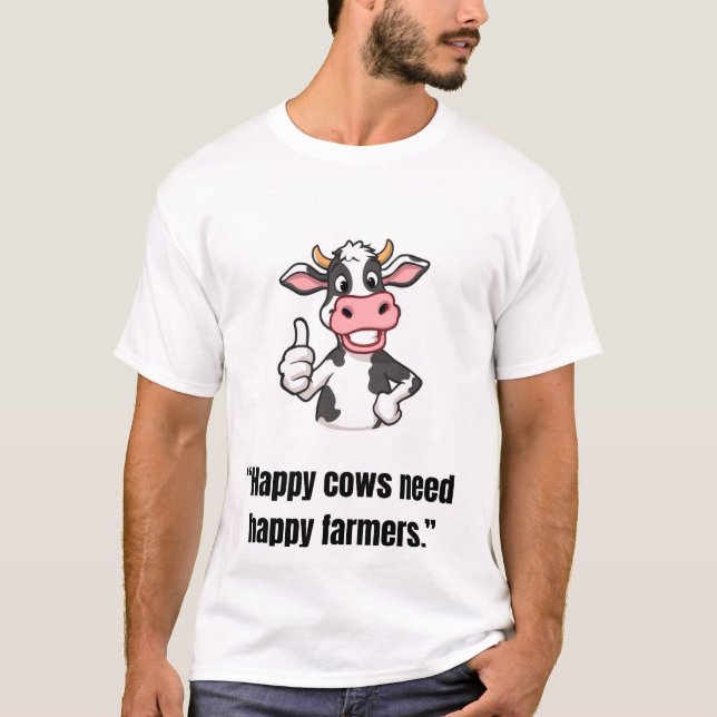 Camiseta Thumbs Up Cow – Funny Cartoon Tee (Anverso)