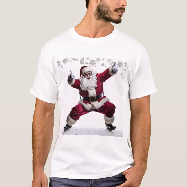 Camiseta Thumbs-Up Santa – Festive Swagger in Shades (Anverso)