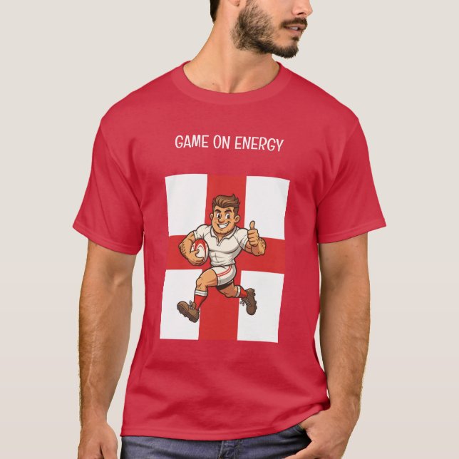 Camiseta Thumbs-Up Try Run Cheerful Rugby Hero (Anverso)