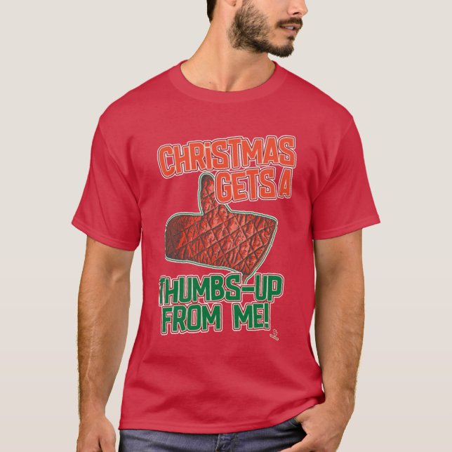 Camiseta Thumbup Oven Mitt Navidades eslogan Art (Anverso)
