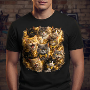 Camiseta "Thunder Cats" Furia Felina Eléctrica - Hombre Neg
