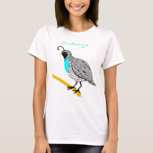 Camiseta Thunder_Cove de codorniz pelado con Blue Bobwhite