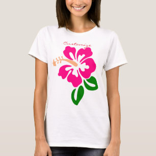 Camiseta Thunder_Cove de flor rosa tropical Hibiscus