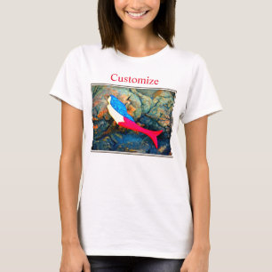 Camiseta Thunder_Cove de sirena roja y azul