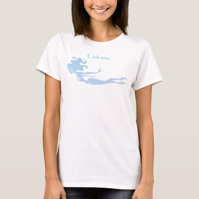 Camiseta Thunder_Cove, nadador de sirenas azul (Anverso)