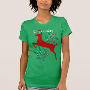 Camiseta Thunder_Cove saltando copos de nieve de ciervo roj