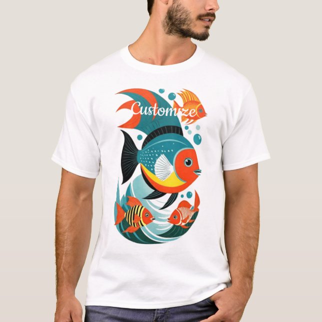 Camiseta Thunder_Cove, variedad de peces tropicales (Anverso)