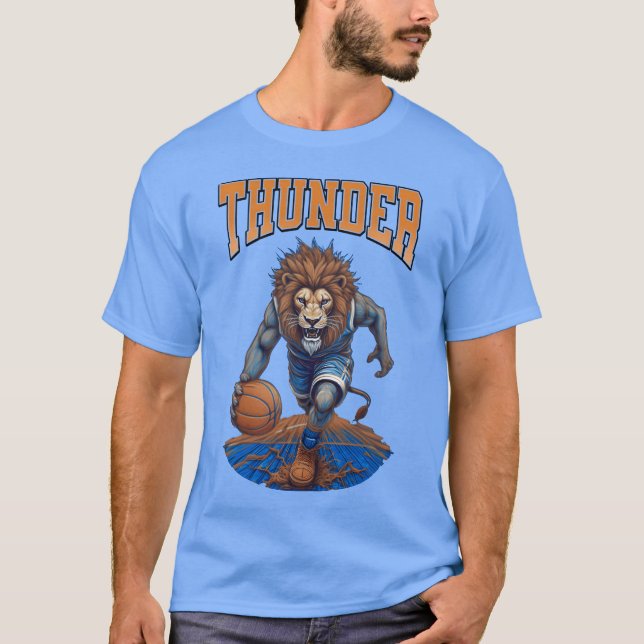 Camiseta thunder hip Lion Hoops Mascot Sports boy boy (Anverso)