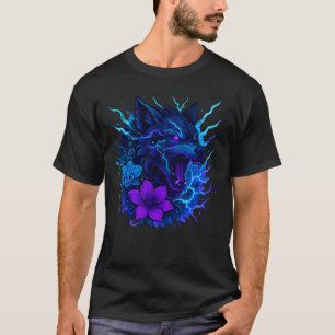 Camiseta Thunder Wolf Neon Fantasy Art