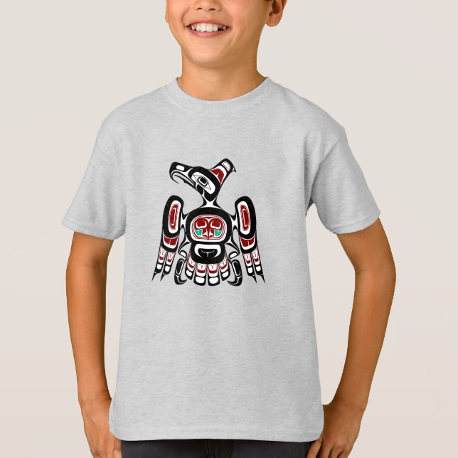 Camiseta Thunderbird nativo americano de raza negra Kaigani (Anverso)