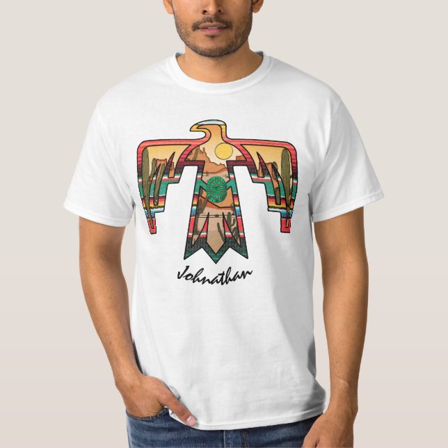 Camiseta Thunderbird nativo americano Deert Nombre editable (Anverso)