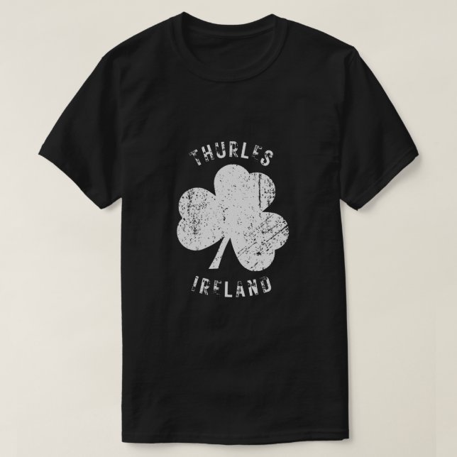 Camiseta Thurles Tipperary Ireland Shamrock Distresor look (Diseño del anverso)
