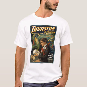 Camiseta Thurston el gran mago que sostiene el cráneo