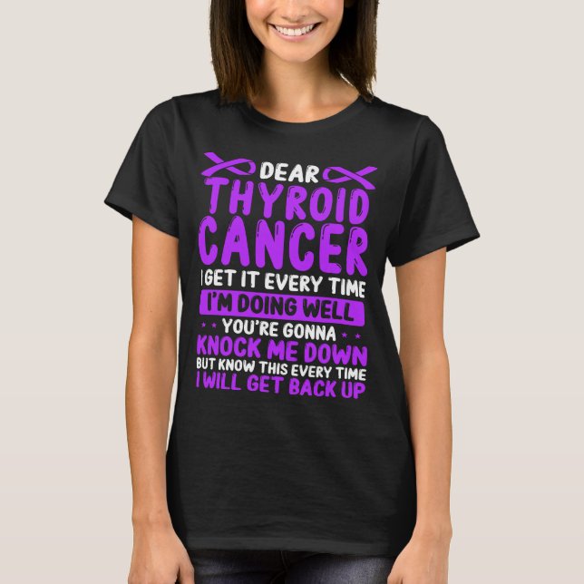 Camiseta Thyroid Cancer Awareness  Thyroid Cancer Ribbon (Anverso)