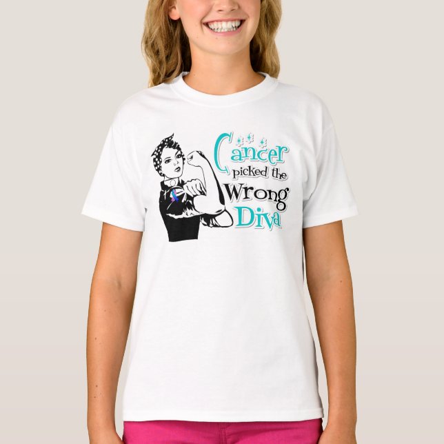 Camiseta Thyroid Cancer Picked The Wrong Diva (Anverso)