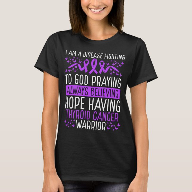 Camiseta Thyroid Cancer Warrior Disease Awareness Ribbon (Anverso)