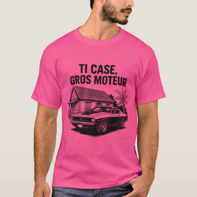 CAMISETA TI CASE GROS MOTEUR N&B (Anverso)