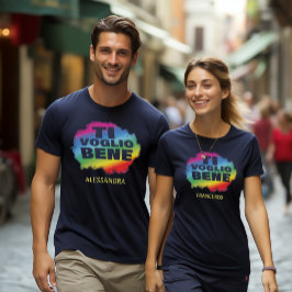 Camiseta Ti Voglio Bene (Te amo) pareja personalizada