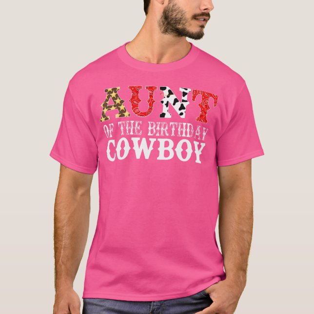Camiseta Tía 1.ᵉʳ Primer Nacimiento Cowboy Fiesta de Rodeo  (Anverso)