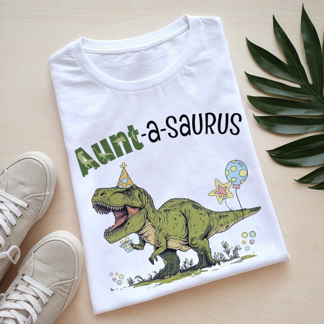 Camiseta Tía-a-saurus Dinosaurios Temática Niños Cumpleaños (Cute funny aunt-a-saurus t-rex dinosaur theme kids birthday party matching auntie family t-shirt)