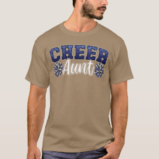 Camiseta Tía animadora orgullosa y ruidosa con borlas azule