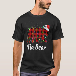 Camiseta Tia Bear Buffalo Red Plaid Matching Family Christm