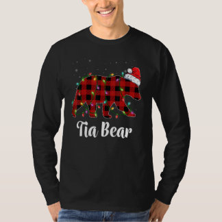 Camiseta Tia Bear Buffalo Red Plaid Matching Family Christm