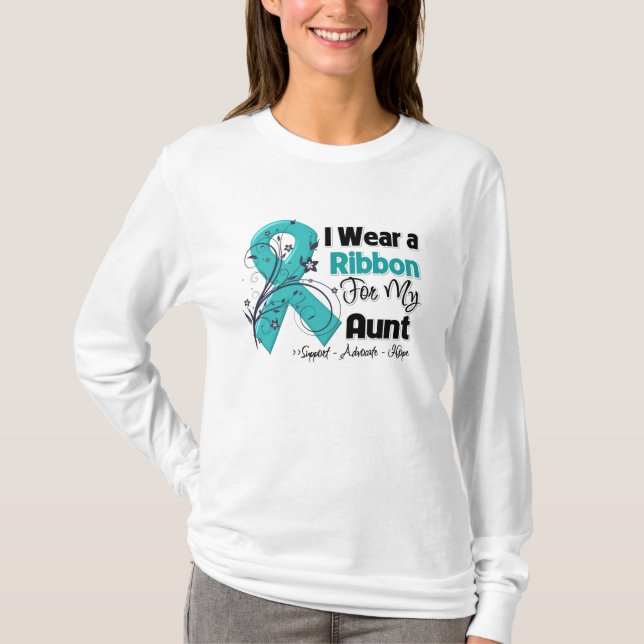 Camiseta Tía - Cinta de Cáncer de Ovariano (Anverso)