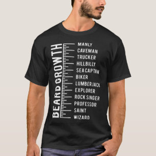 Camiseta Tía con barba de medición de la tabla de crecimi