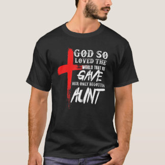 Camiseta Tía cristiana cruz bíblica Juan 316